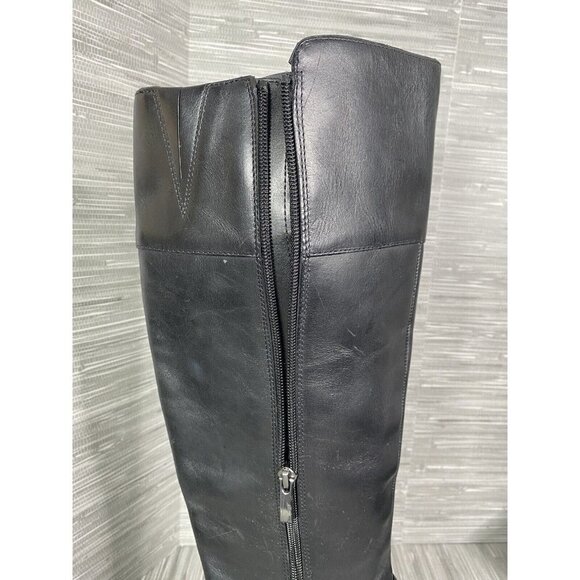 Franco Sarto Womens Lucianna Rhinestone Welt Block Heels Black Leather Boots 8.5 - Picture 8 of 11